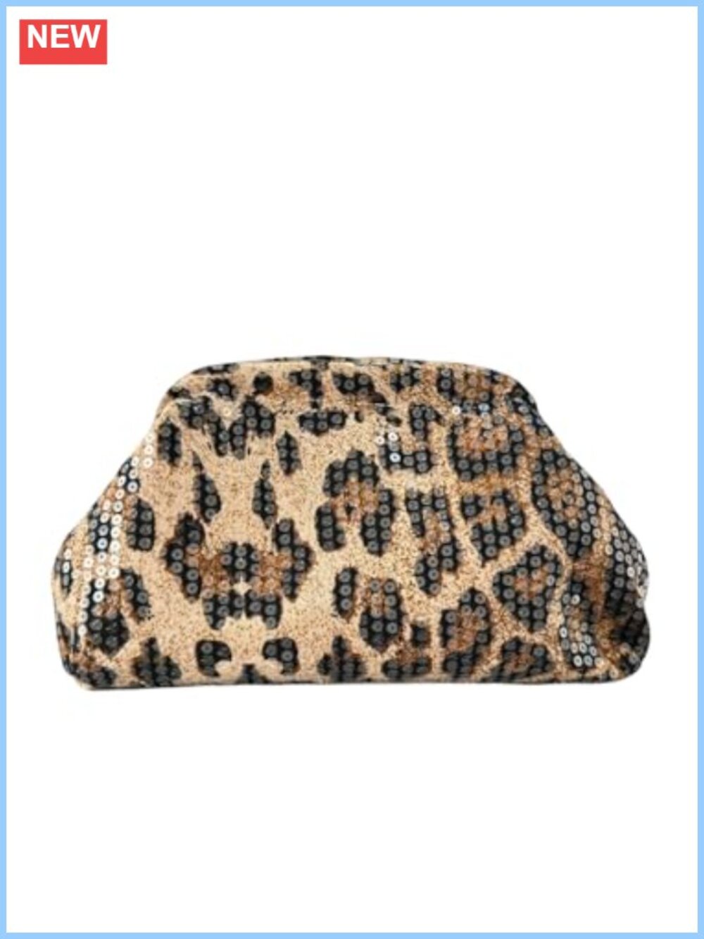 Vintage Sequin Leopard Evening Bag Y2K Clutch Purse